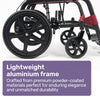 Equipmed Transitline Lite 16" Foldable Wheelchair
