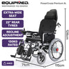 Equipmed PowerCruise Premium XL Foldable Electric Wheelchair