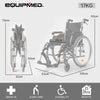 Equipmed 24" Foldable Wheelchair with Adjustable Armrests