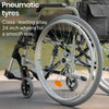 Equipmed 24" Foldable Wheelchair with Adjustable Armrests