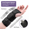Equipmed Wrist and Hand Brace with Aluminium Splint & Flexible Support, Black