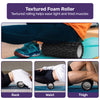 Proflex 6-Piece Foam Roller & Massage Set with Massage Stick, Balls, Stretching Band & Carry Bag, Black