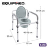 Equipmed Foldable Over Toilet Aid & Toilet Support Frame