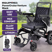 Equipmed PowerCruise Venture Foldable Electric Wheelchair