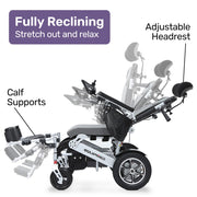 Equipmed PowerCruise Venture+ Reclining Foldable Electric Wheelchair