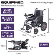 Equipmed PowerCruise LongRange Electric Folding Wheelchair