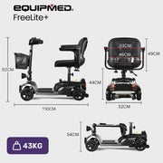 Equipmed FreeLite+ Mid-Sized Foldable Mobility Scooter