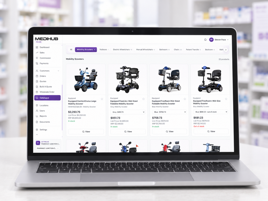 Online portal on a pharmacy computer