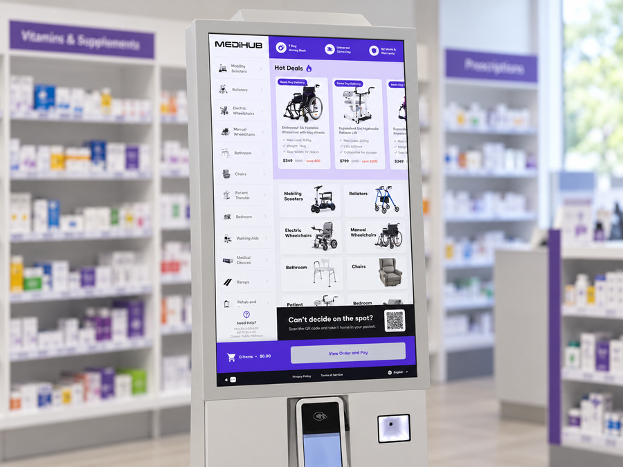 Medihub freestanding kiosk