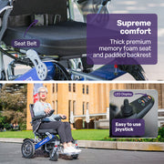 Equipmed PowerCruise Venture Foldable Electric Wheelchair