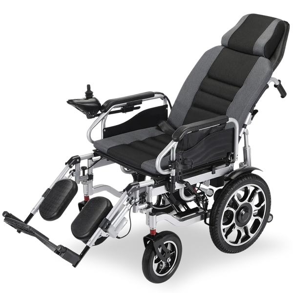 Equipmed PowerCruise LongRange Premium+ Electric Wheelchair, Grey/Black
