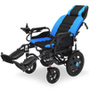 Equipmed PowerCruise LongRange XL Electric Wheelchair, Blue/Black