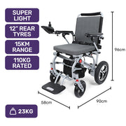 Equipmed Ultra-Light Foldable Electric Wheelchair