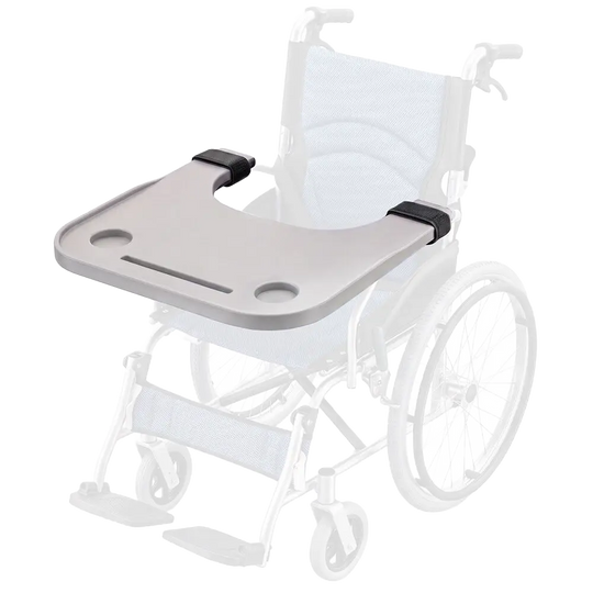 Equipmed Wheelchair Lap Tray with Cup Holder & Device Slot, Grey