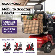 Equipmed Mobility Scooter Basket for VentureCruise, LeisureCruise & ProRider