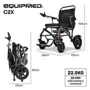 Equipmed C2X Carbon Fibre Electric Wheelchair