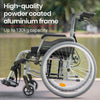 Equipmed 24" Foldable Wheelchair with Adjustable Armrests