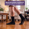 Equipmed Anti-Slip Socks for Everyday Mobility, White, US 9–11