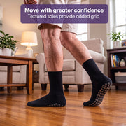 Equipmed Anti-Slip Socks for Everyday Mobility, White, US 9–11
