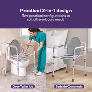 Equipmed Foldable Over Toilet Aid & Toilet Support Frame