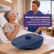 Equipmed Bedpan with Lid for Bedside Toileting, Blue