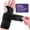 Equipmed Wrist and Hand Brace with Aluminium Splint & Flexible Support, Black