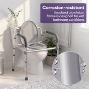 Equipmed Foldable Over Toilet Aid & Toilet Support Frame