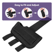 Equipmed Wrist and Hand Brace with Aluminium Splint & Flexible Support, Black