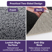 Equipmed Washable PVC Anti-Slip Loofah Bath and Shower Mat