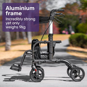 Equipmed SmartRoller 2-in-1 Rollator and Wheelchair