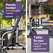 Equipmed SmartRoller 2-in-1 Rollator and Wheelchair