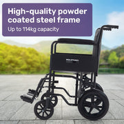 Equipmed Transitline XL Foldable Transit Wheelchair