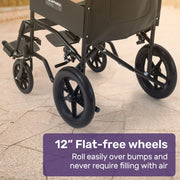 Equipmed Transitline XL Foldable Transit Wheelchair