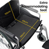 Equipmed Comfortline 24" Extra-wide Foldable Wheelchair