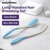 Equipmed Long Handled Hair Brush and Comb Set