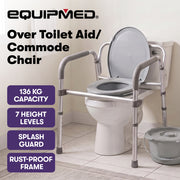 Equipmed Foldable Over Toilet Aid & Toilet Support Frame