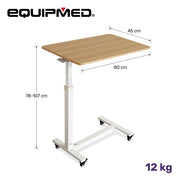 Equipmed Overbed Table with Gas Lift