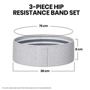 Proflex 3-Piece Hip Resistance Band with Storage Bag