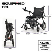 Equipmed C3X Ultra-Lightweight Carbon Fibre Electric Wheelchair