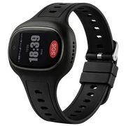 Equipmed 4G GPS Mobile Emergency Pendant/Bracelet with Touch Screen, Black, for Seniors, Location Tracking, 2-Way Calling, iPhone and Android Compatible, Black