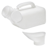 Equipmed 1L Portable Unisex Urinal Bottle with Female Attachment, White